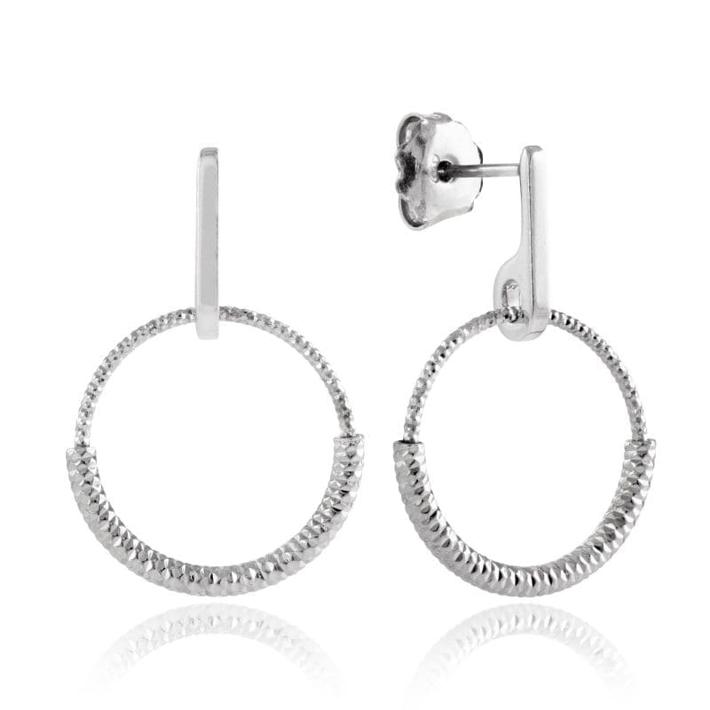Silver Conical Sparkling Circle Bar Drops