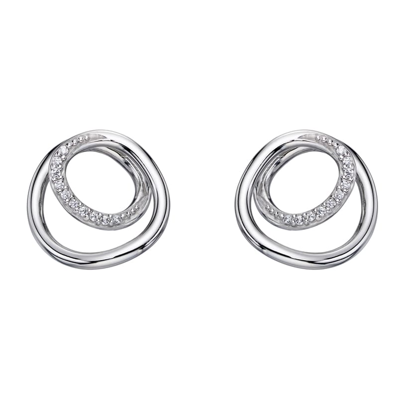 Fiorelli Silver Cubic Zirconia Spiral Design Studs