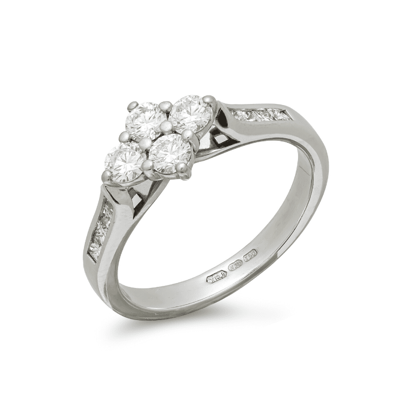 Pre-owned-18ct-White-Gold-Diamond-Set-Ring