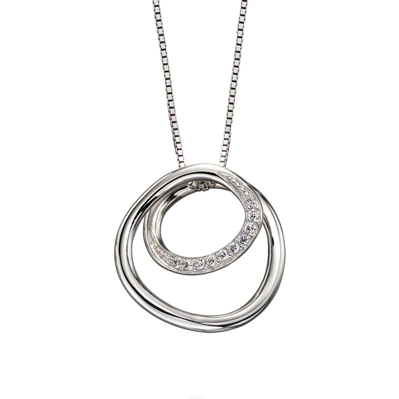 Fiorelli Silver Cubic Zirconia Spiral Design Pendant