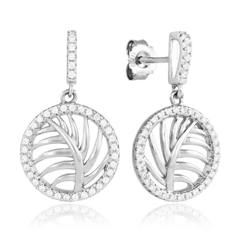 Silver Cubic Zirconia Leaf Drops
