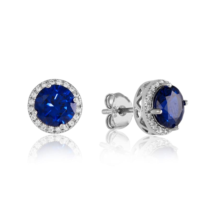 Silver stud earrings - cubic zirconia - sterling silver - HC Jewellers