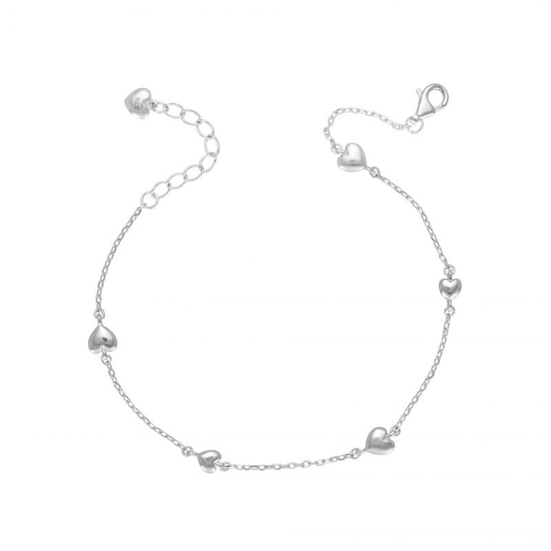 Silver Puffed Heart Bracelet