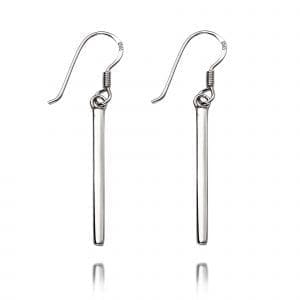 Silver Earrings bar drop sterling silver