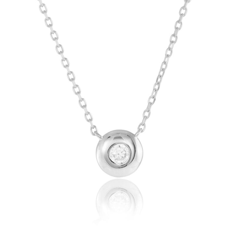 Silver Cubic Zirconia Solitaire Necklace