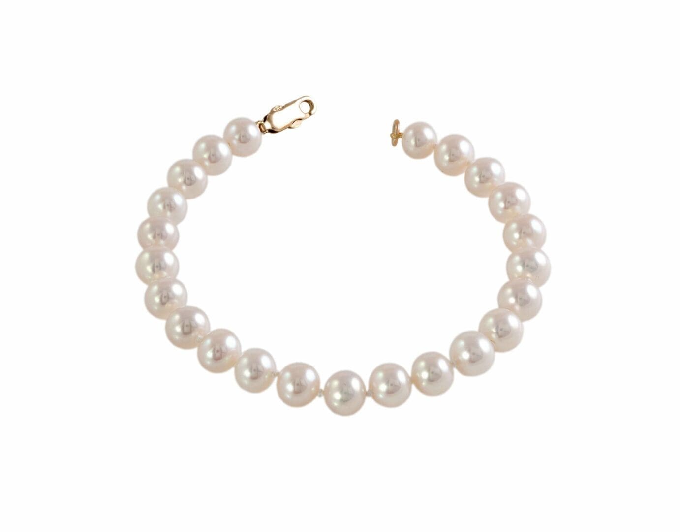 00065 ladies-gold-7mm-pearl-bracelet-royston gold pearl bracelet - gold bracelet - 9ct - HC Jewellers - Royston