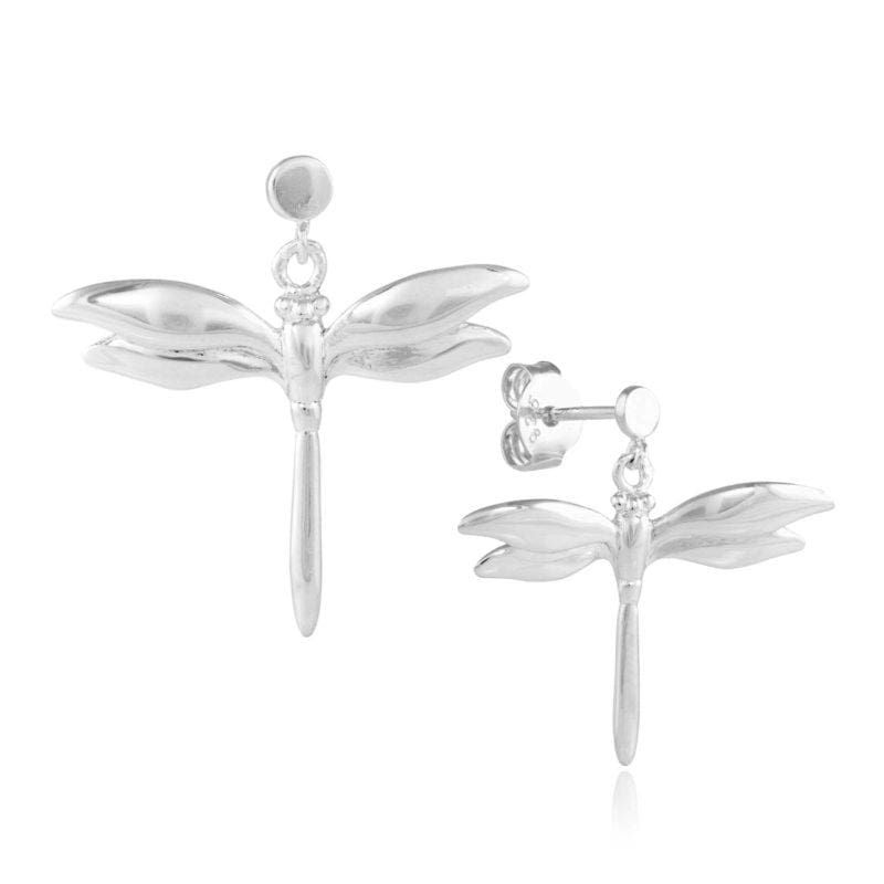 silver dragonfly earrings