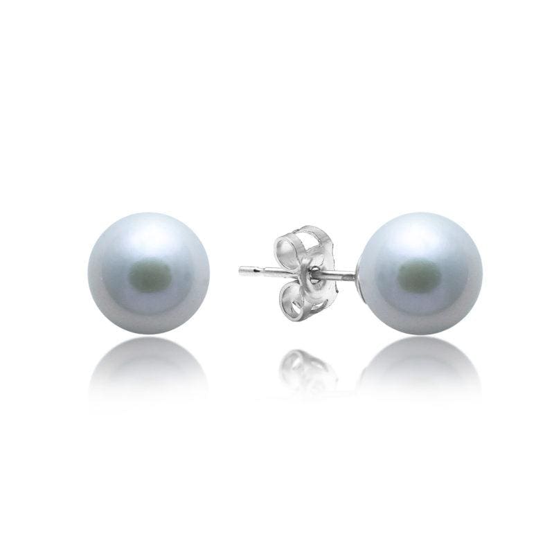 round grey pearl studs