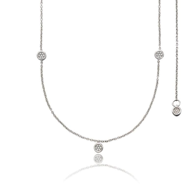 9ct White Gold Diamond Yard Necklace