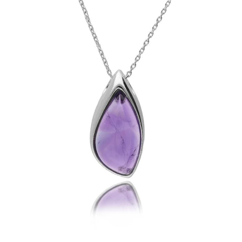 Silver Amethyst Teardrop Pendant