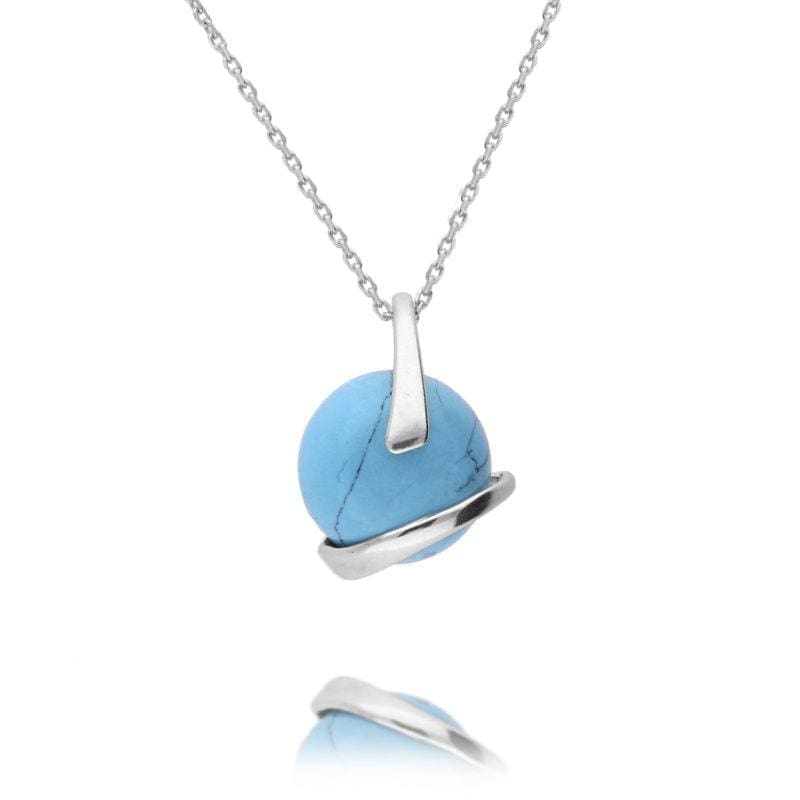 Silver Turquoise Wrap Pendant