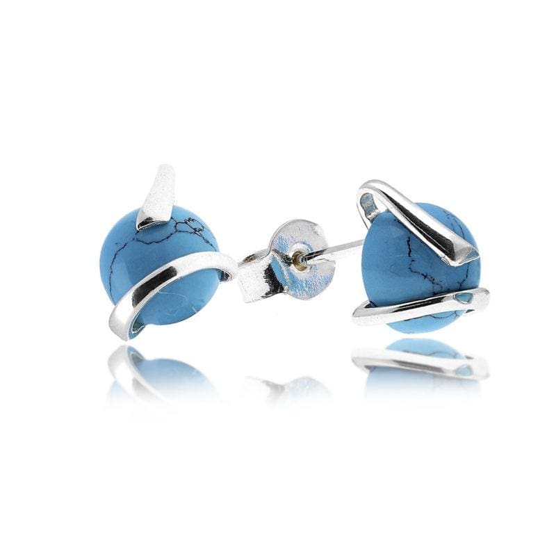 Silver Turquoise Wrap Studs