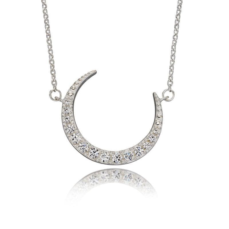 Silver Crescent Moon Necklace