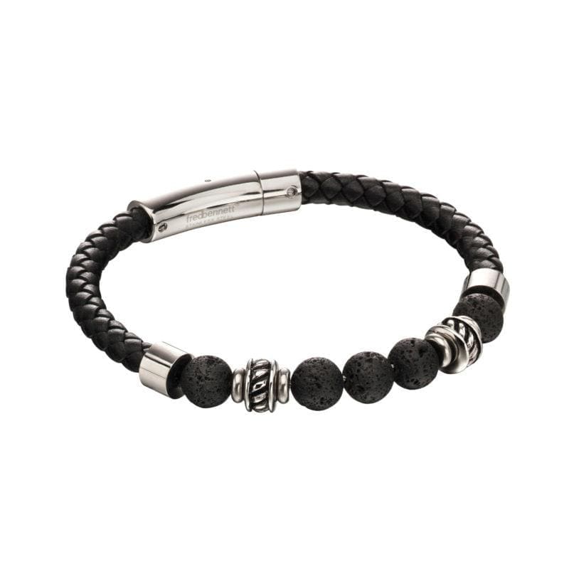 Fred Bennett Black Lava Bead Bracelet