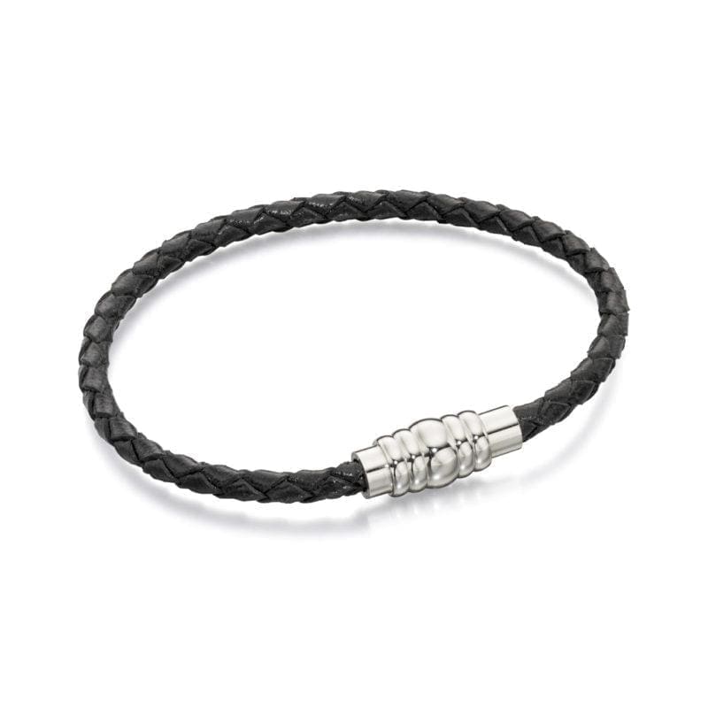 Fred Bennett Skinny Black Leather Bracelet