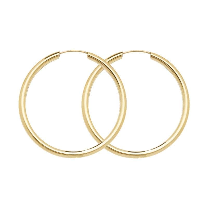 9ct Gold Sleeper Hoops 27mm
