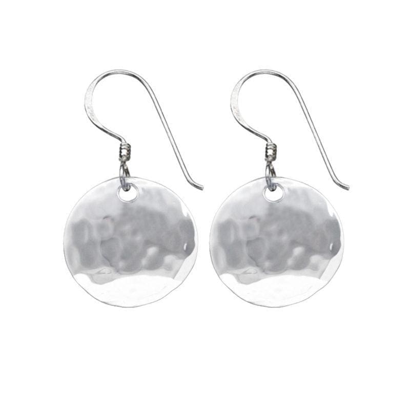 Silver Hammered Disc Drops