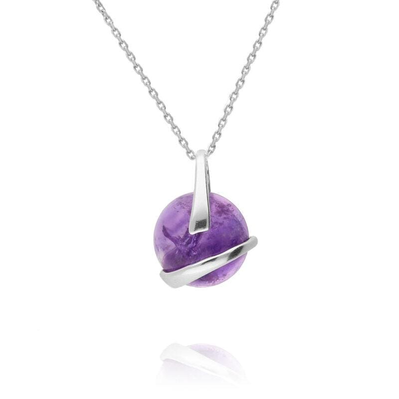 Silver Amethyst Wrap Pendant