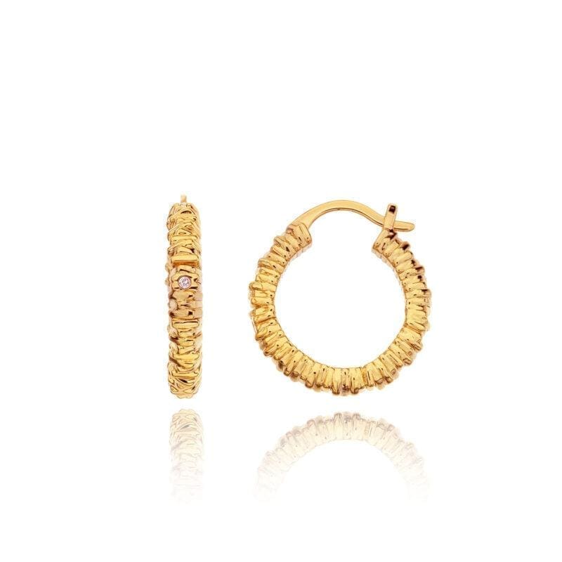 Hot Diamonds X JJ 18ct Gold Plated Believe Hoops