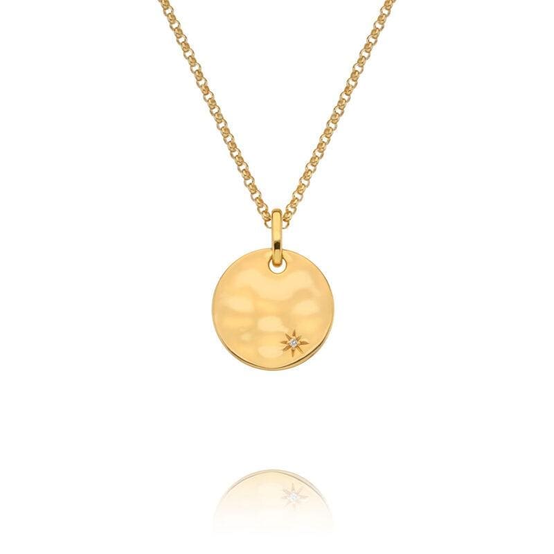 Hot Diamonds X JJ 18ct Gold Plated Lunar Pendant