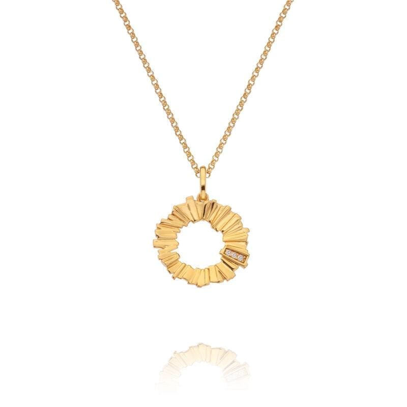 Hot Diamonds X JJ 18ct Gold Plated Believe Pendant Small
