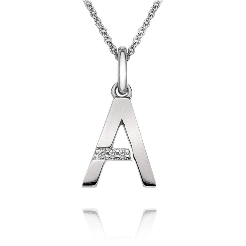 Silver Hot Diamonds Initial Pendant Letter A