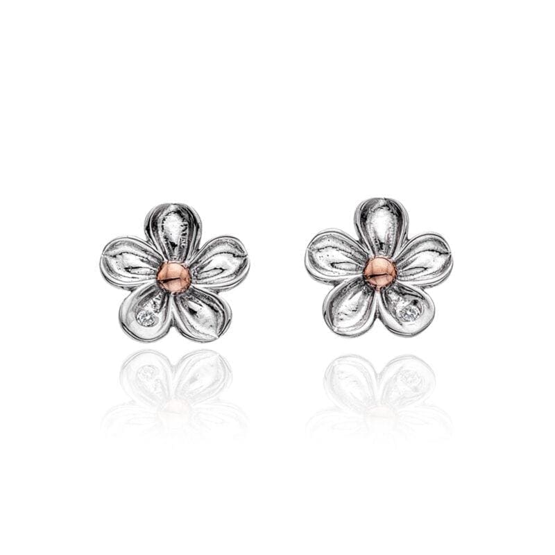 Silver Hot Diamonds Forget Me Not Studs