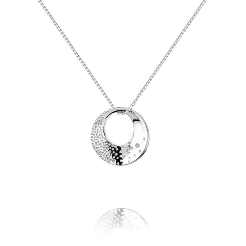 Silver Hot Diamonds Quest Circle Pendant