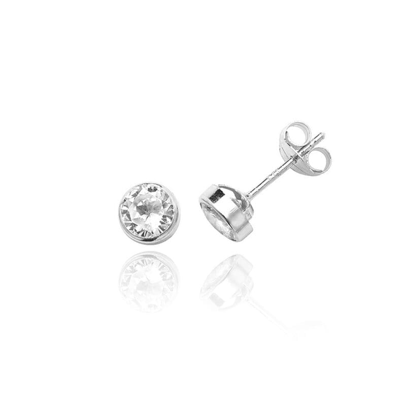 9ct White Gold Cubic Zirconia Round Studs