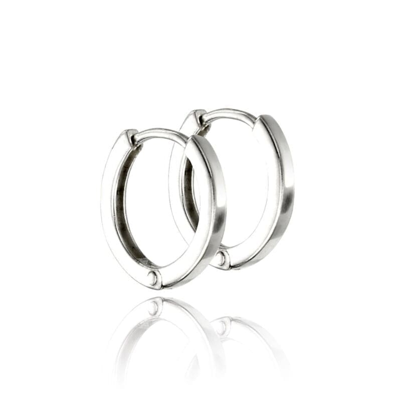 Silver Plain Huggie Hoops
