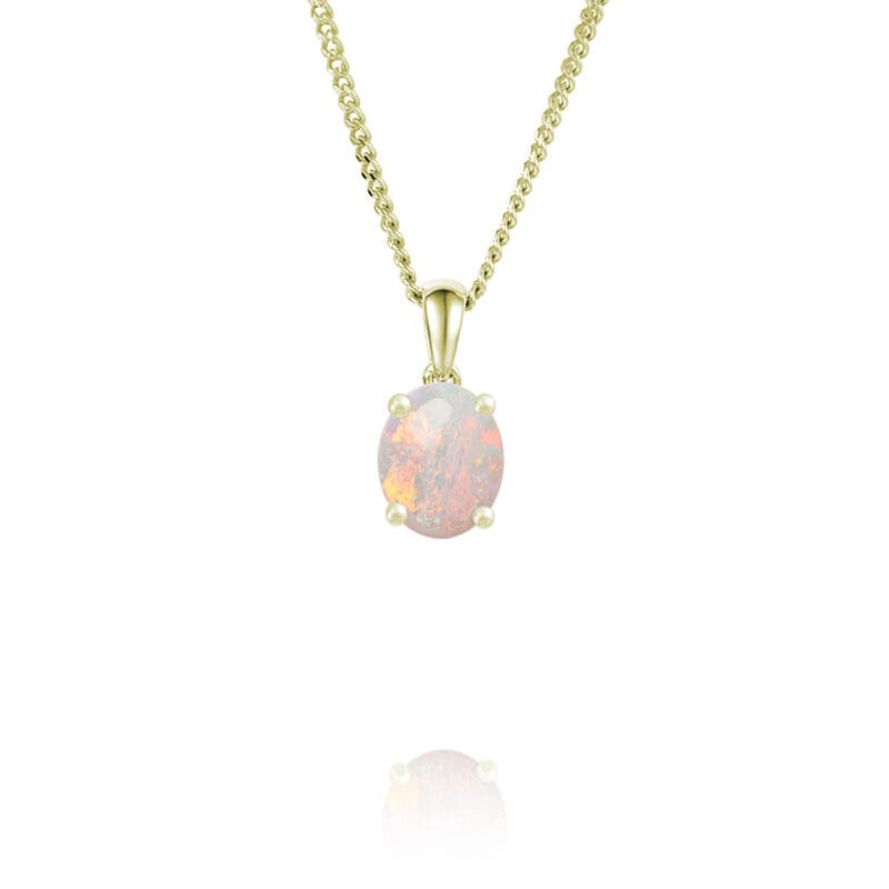 9ct Gold Amore Oval Opal Pendant