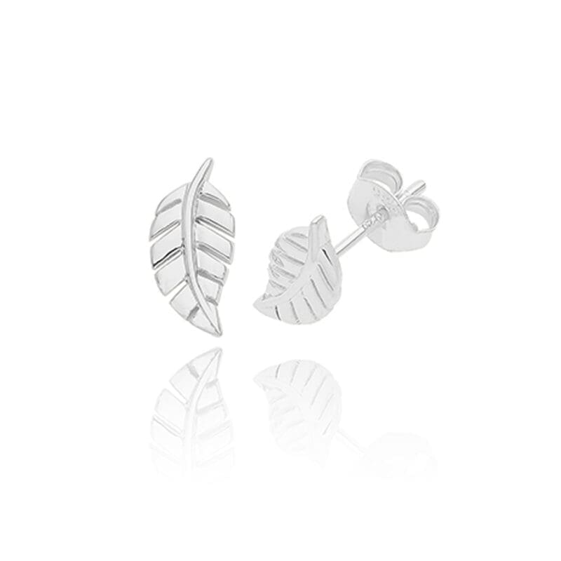 Silver Leaf Studs