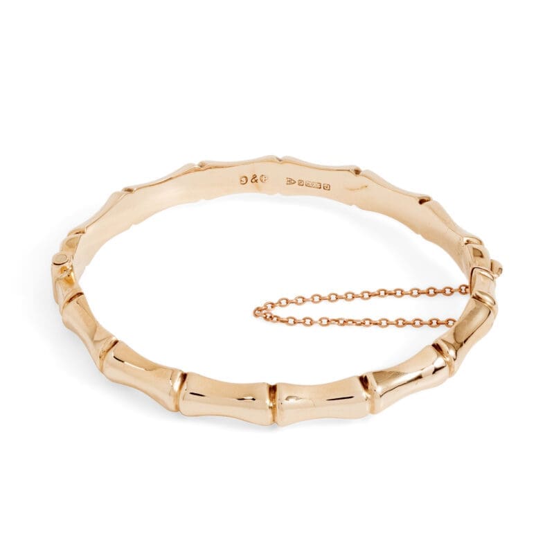 Pre-Owned 9ct Gold Bamboo Oval Bangle