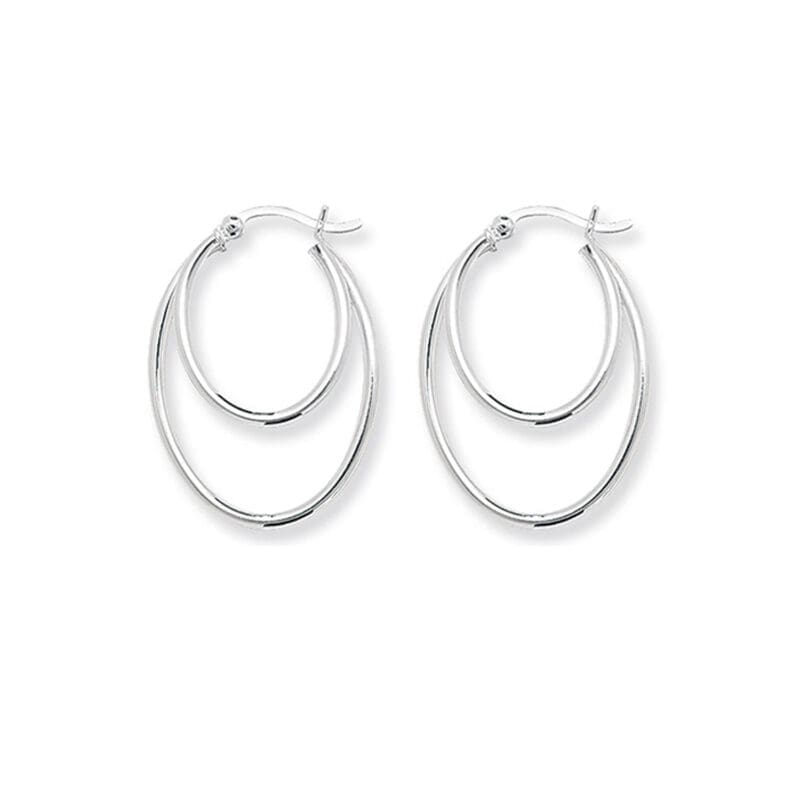 Silver Double Oval Hoops