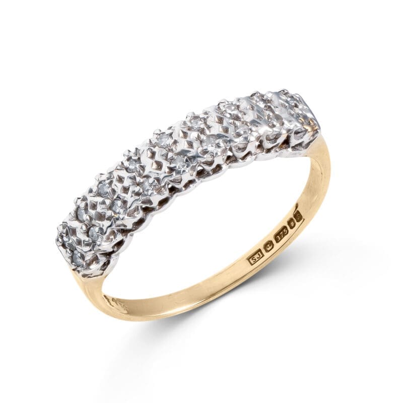 Pre-Owned 9ct Yellow & White Gold Diamond Ring