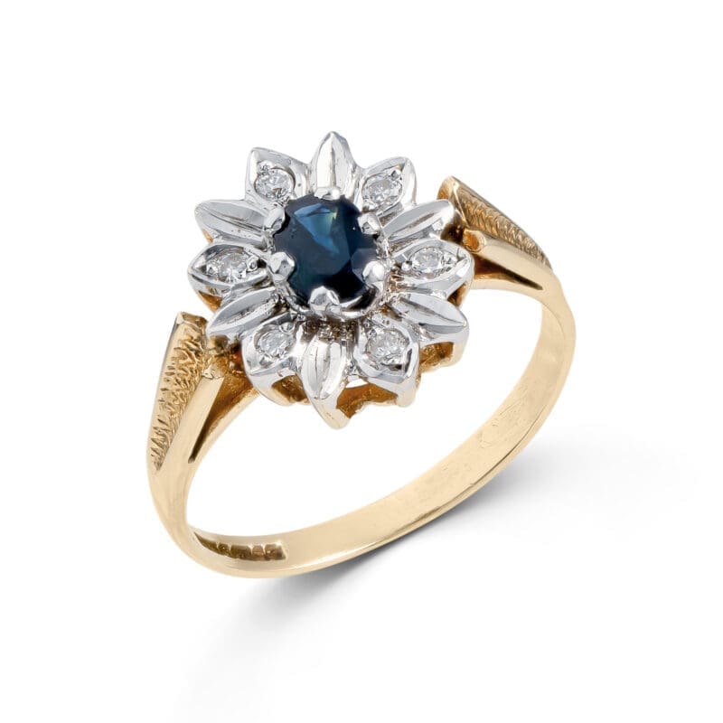 Pre-Owned 9ct Gold Sapphire & Diamond Ring
