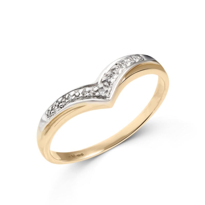 Pre-Owned 9ct Gold Diamond Wishbone Ring