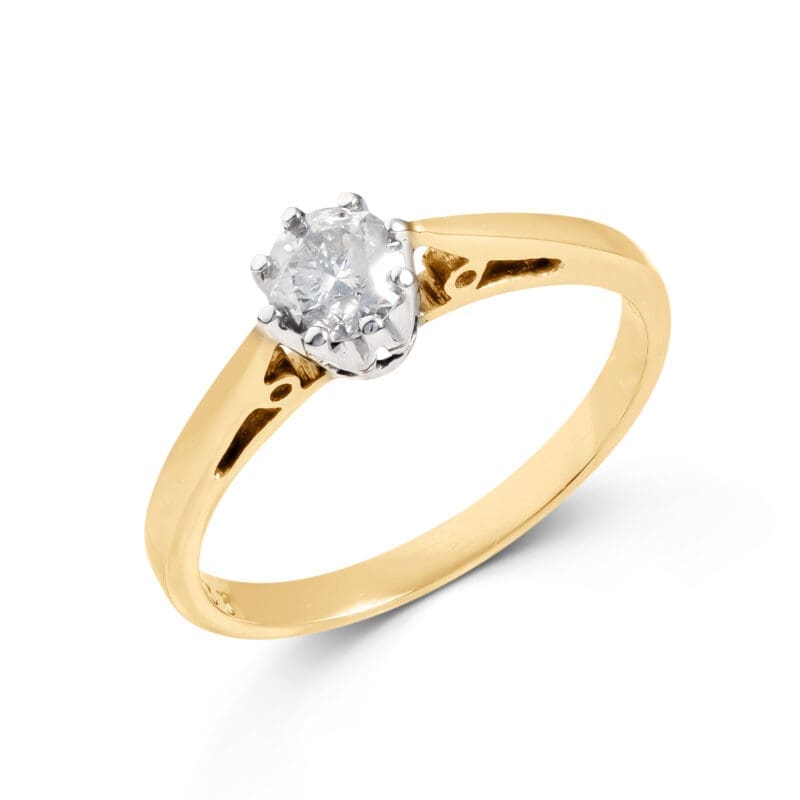 Pre-Owned 18ct Gold Diamond Solitaire Ring