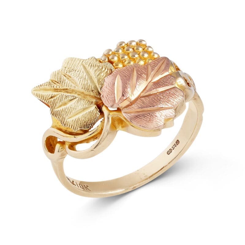 Pre-Owned 9ct Gold Leaf & Berries Ring