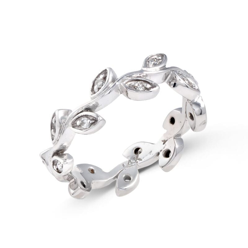 Pre-Owned 14ct White Gold Diamond Vine Ring