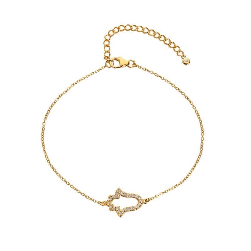 Hot Diamonds X Tasha Ghouri 18ct Gold Plated Topaz Hand Bracelet