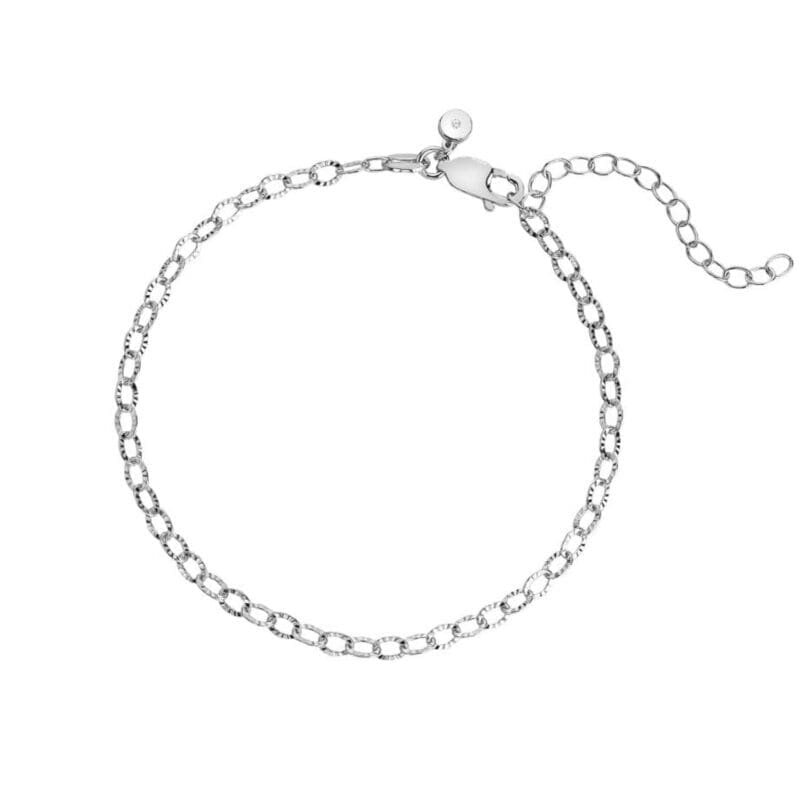 Silver Hot Diamonds Diamond Cut Oval Bracelet