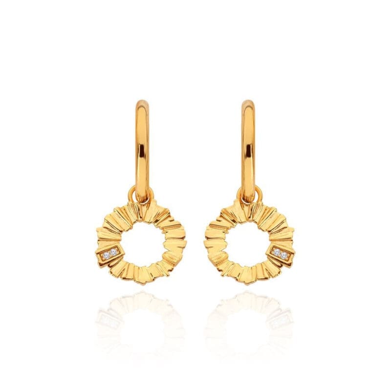 Hot Diamonds X GE 18ct Gold Plated Believe Hoop Earrings